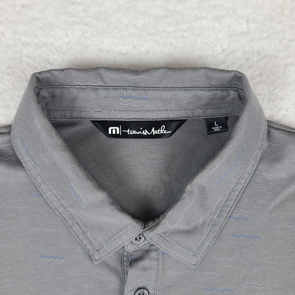 Travis Mathew Polo Shirt Mens Large Dark Gray Performance Golf Pima Cotton